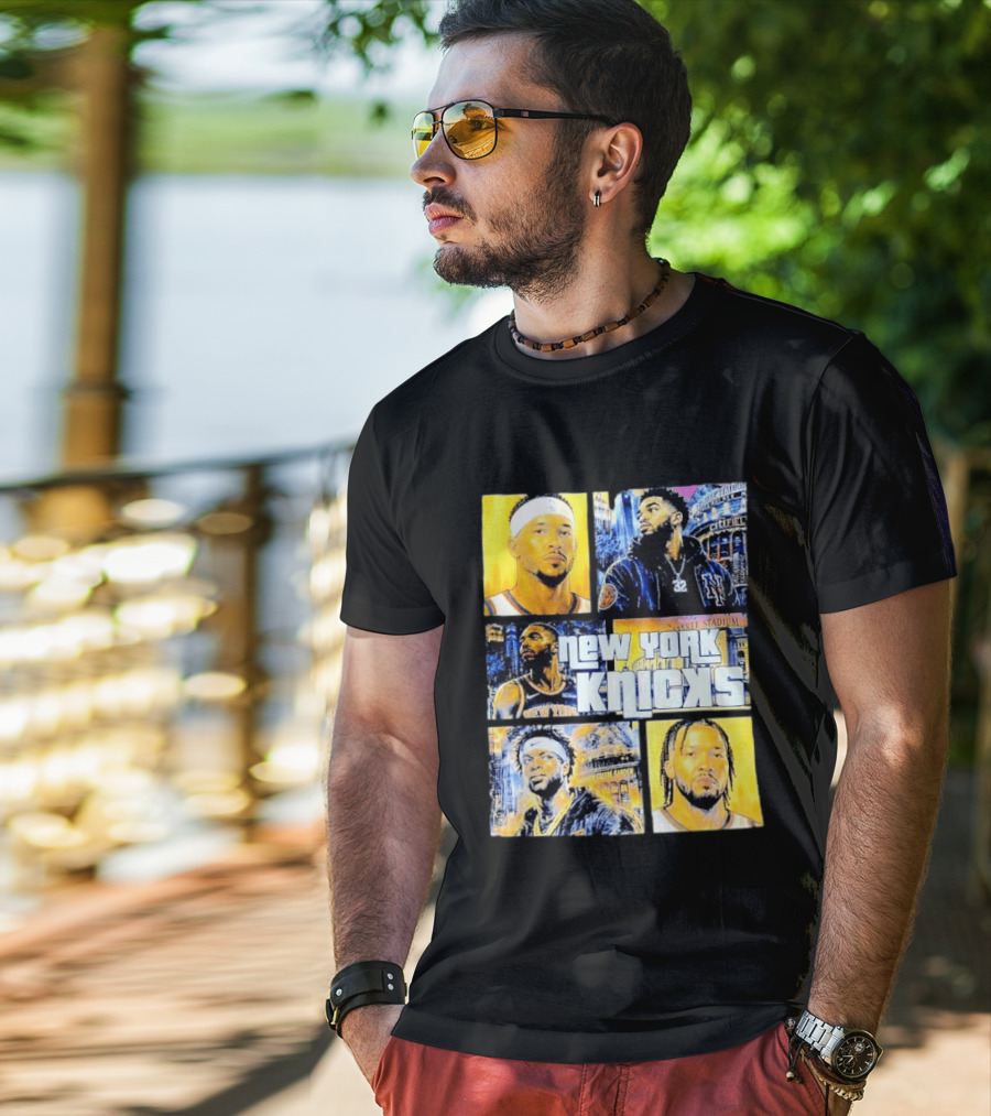 New York Knicks Yankee Stadium Cuffel Street Basketball Collaboration T-Shirt