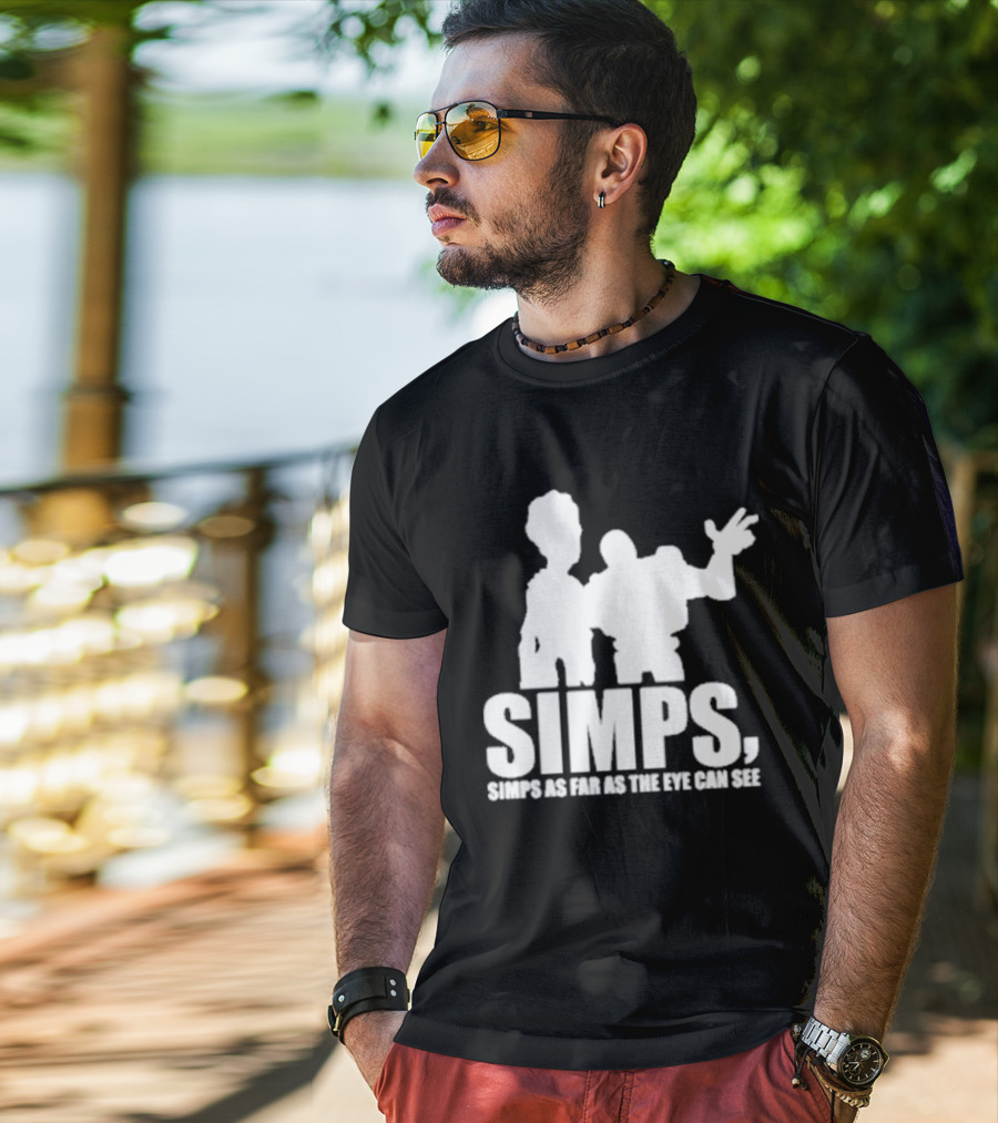 Simps Simps As Far As The Eye Can See Duo Silhouette Pop Culture Mashup T-Shirt