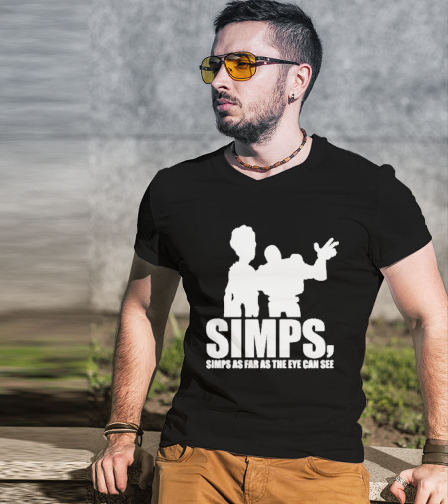 Simps Simps As Far As The Eye Can See Duo Silhouette Pop Culture Mashup T-Shirt