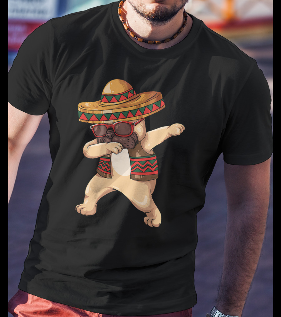 Cinco De Mayo Fiesta Dabbing Pug Dog Dab Boys Celebrating T-Shirt