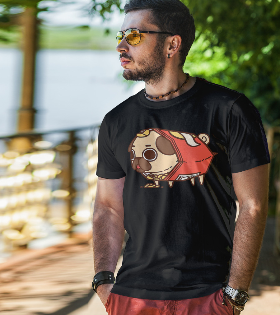 Puglie Dog In Chips Bag Funny Pug Love Food Birthday T-Shirt
