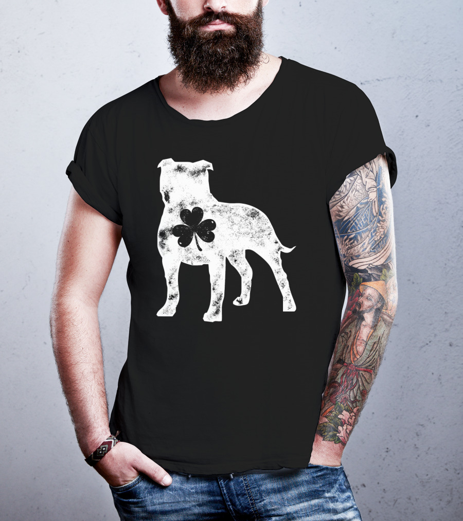 Pit Bull Shamrock St Patricks Day Dog Lover Men T-Shirt