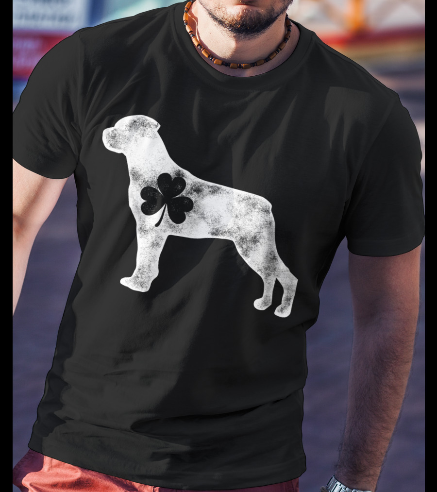 Rottweiler Shamrock St Patricks Day Dog Lover Men T-Shirt