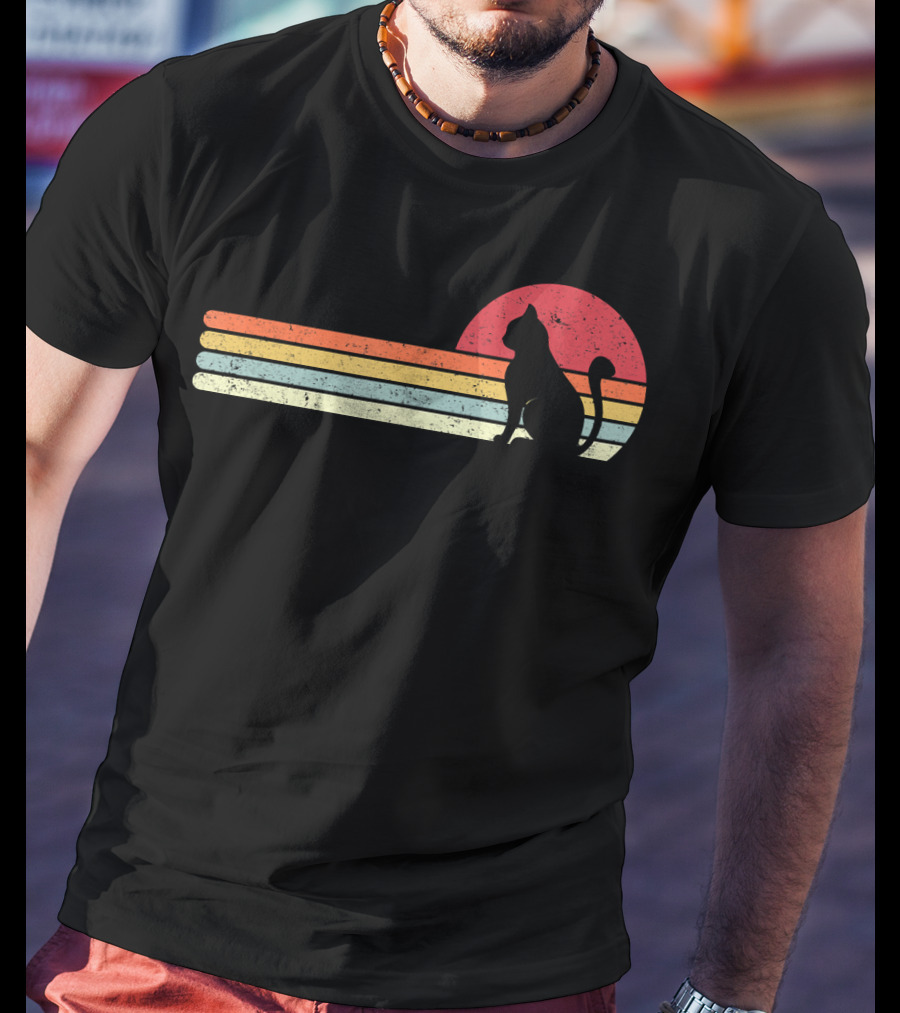 Cat Style Retro Sunset T-Shirt