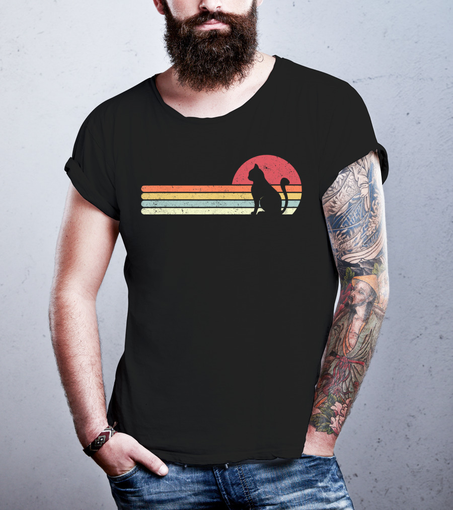 Cat Style Retro Sunset T-Shirt