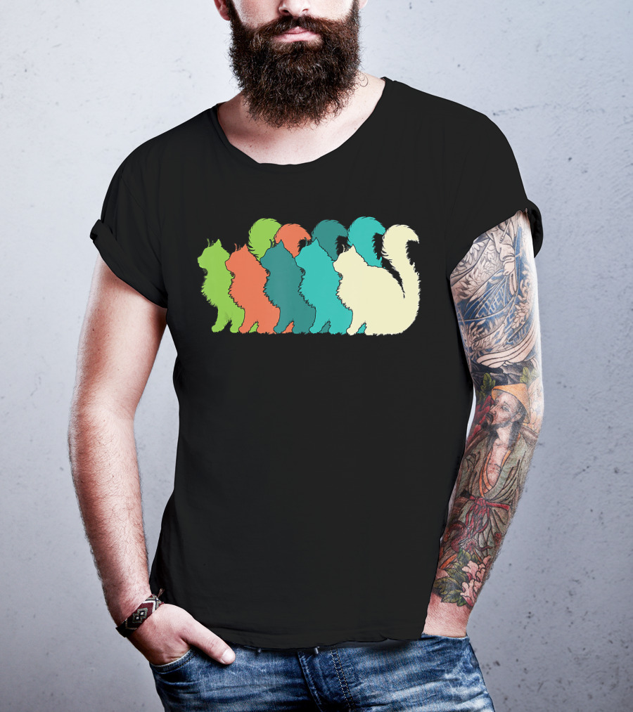 Cat Silhouettes For The Love Of Cats Womens Girls Cat Lover T-Shirt