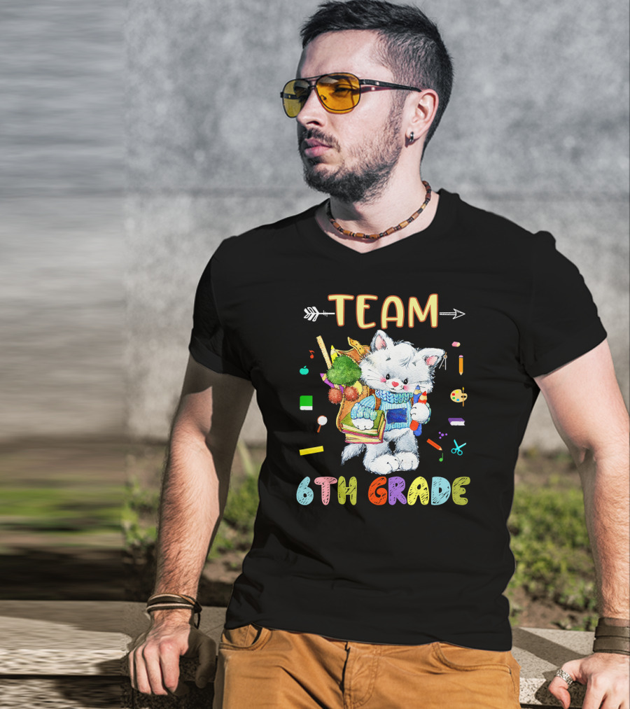 Team Cats 6th Grade Back To School Sixth Grade T-Shirt