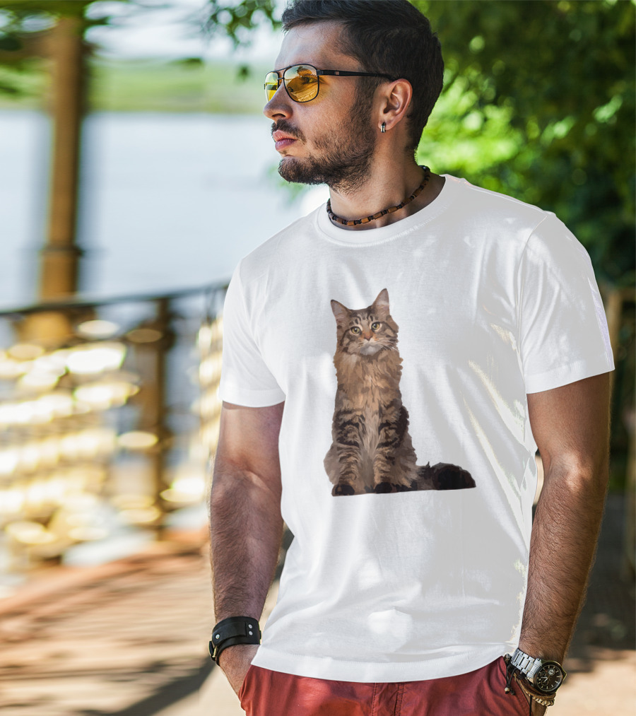 Maine Coon Cat Maine Coon Body Realistic Feline T-Shirt