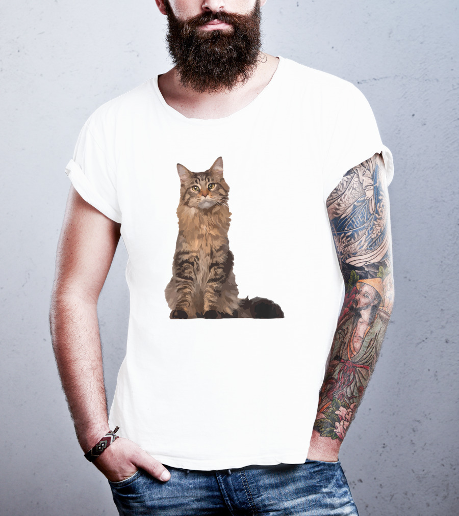 Maine Coon Cat Maine Coon Body Realistic Feline T-Shirt
