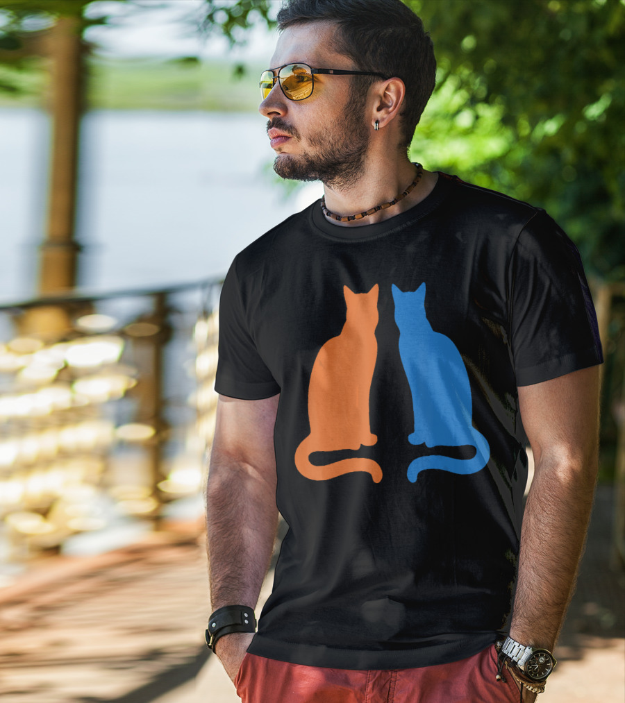 Surviving Cat Support Animals Silhouette Duo T-Shirt