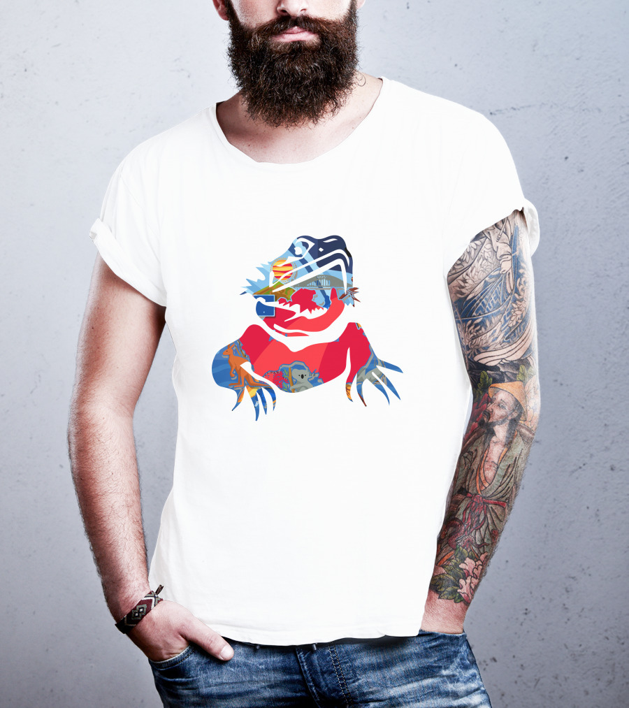 Australia Bearded Dragon Koala Sydney Opera House Beach Sunset Landscape T-Shirt