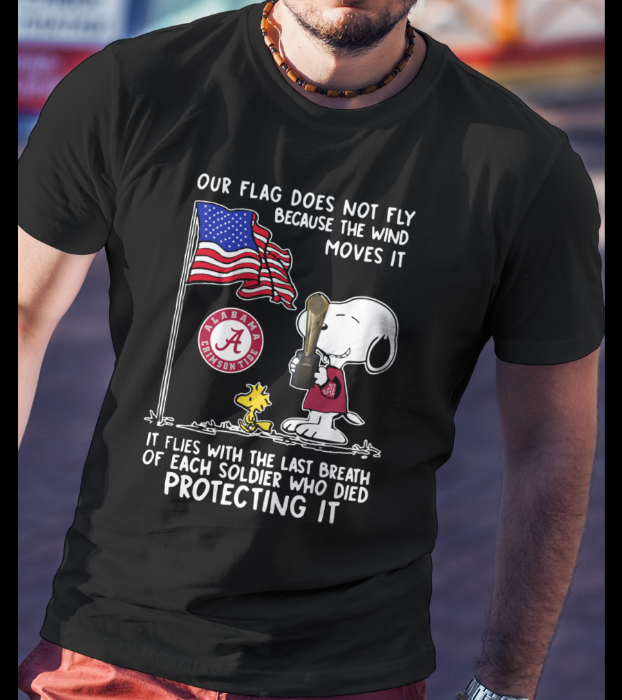 Alabama Crimson Tide Snoopy Woodstock Flag Tribute Soldier Sacrifice T-Shirt