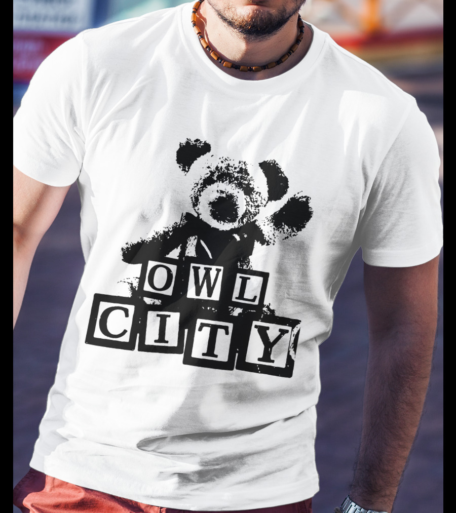 Owl City Teddy Bear Blocks T-Shirt