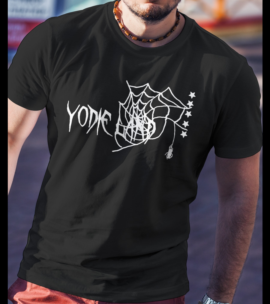 Yodie Land Spider Web Stars Black White T-Shirt