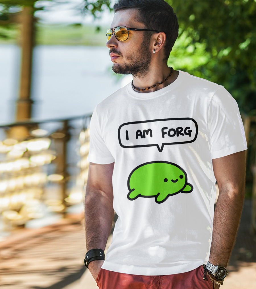 I Am Forg Green Cartoon Character Speech Bubble T-Shirt
