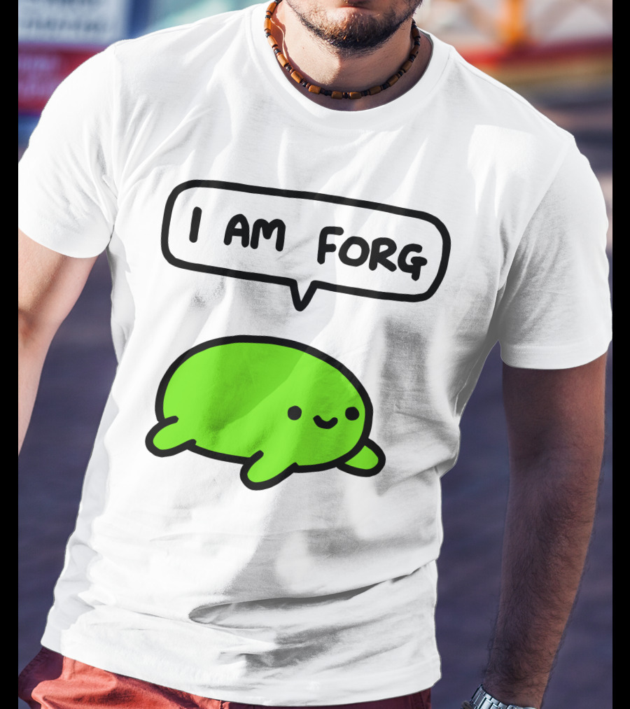 I Am Forg Green Cartoon Character Speech Bubble T-Shirt
