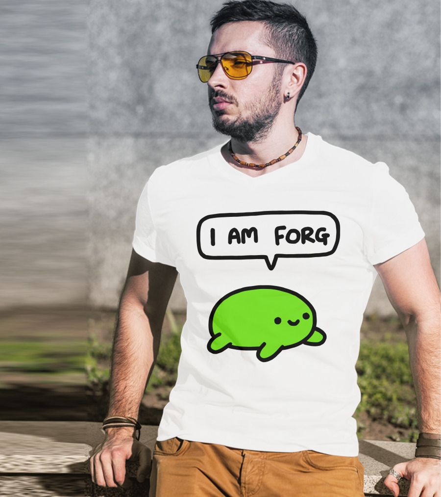 I Am Forg Green Cartoon Character Speech Bubble T-Shirt