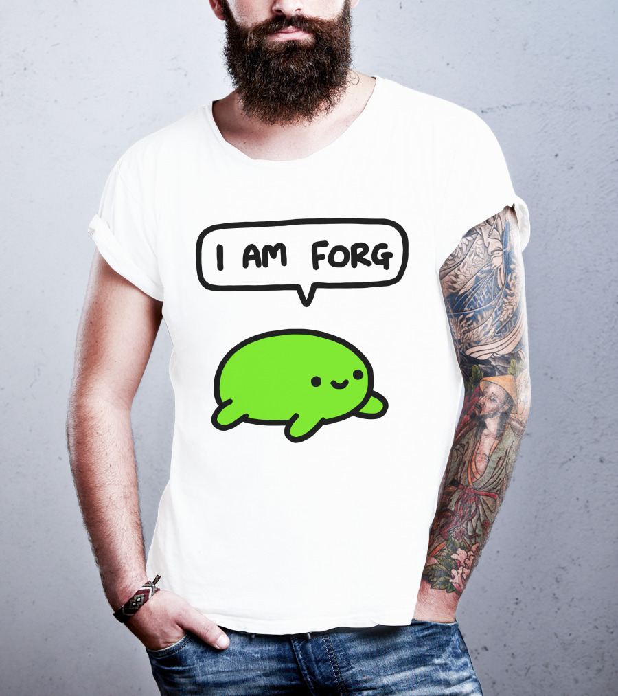 I Am Forg Green Cartoon Character Speech Bubble T-Shirt