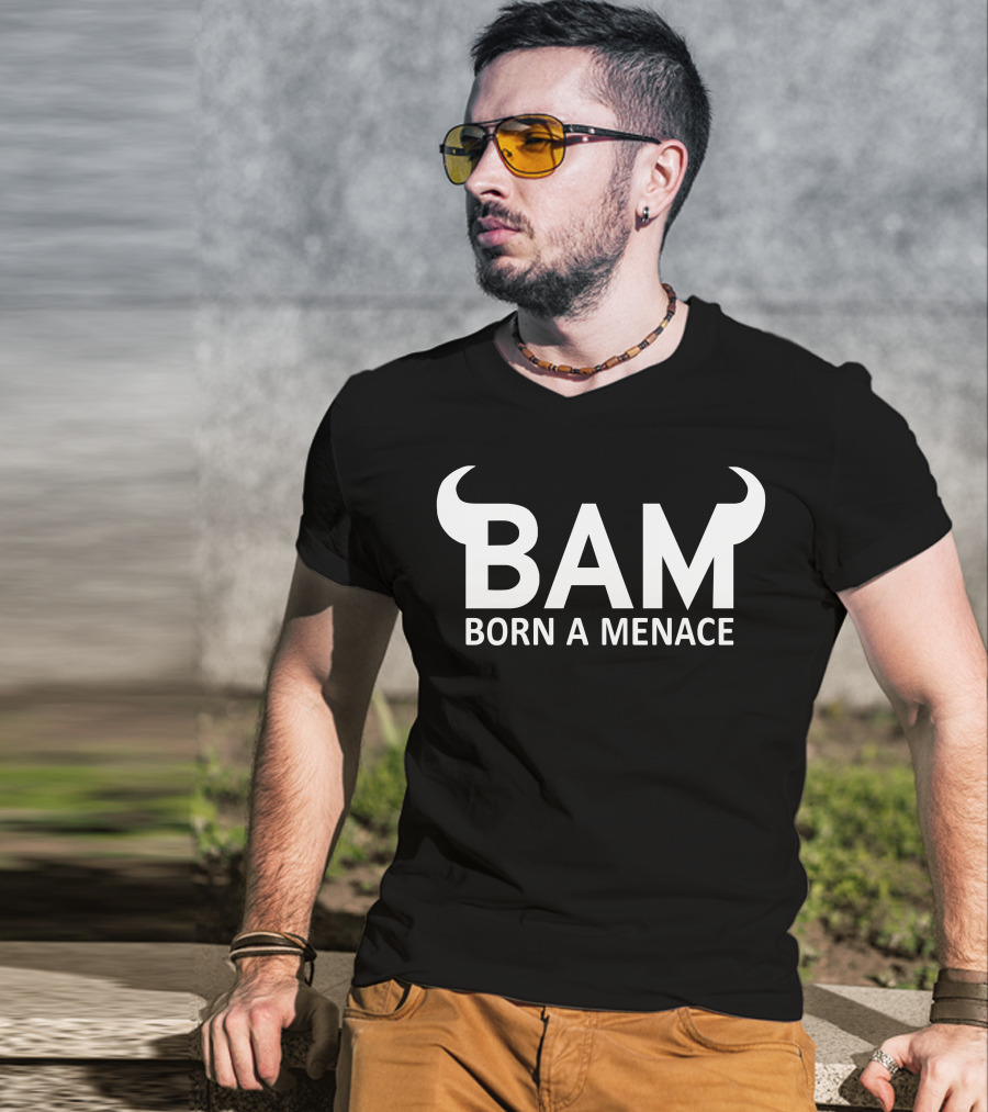 BAM Born A Menace Bull Horns T-Shirt
