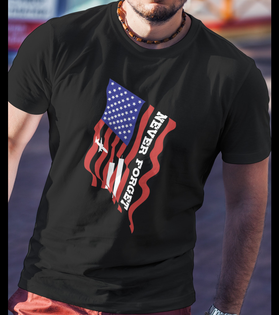 Never Forget 09.11.01 American Flag Patriot Memorial T-Shirt