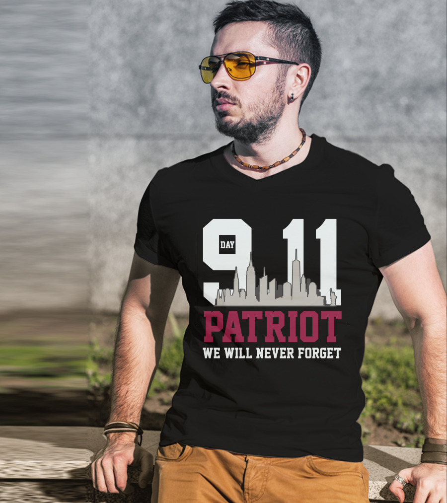 Patriot Day 911 We Will Never Forget Skyline Memorial T-Shirt