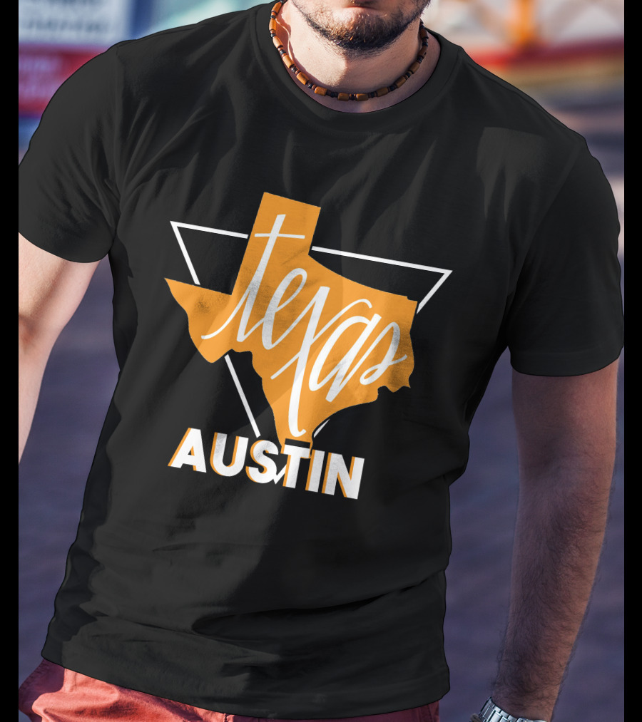 Texas Map Austin Vintage Triangle T-Shirt