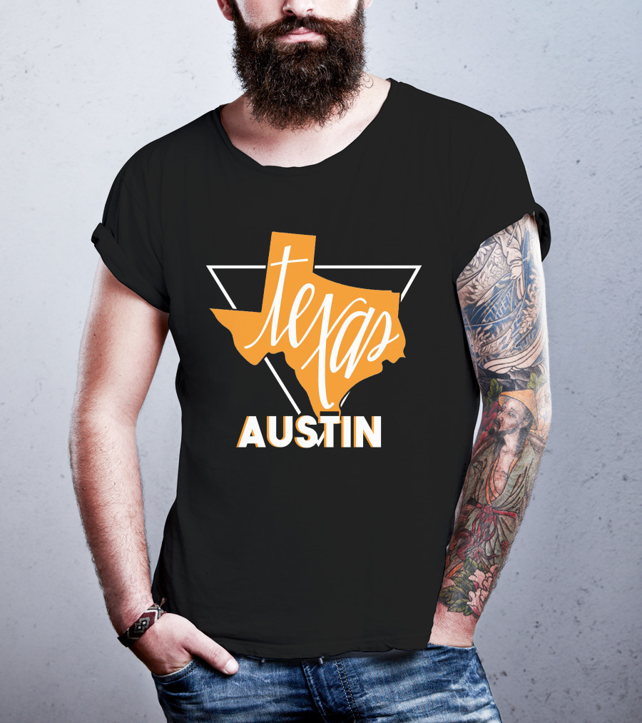Texas Map Austin Vintage Triangle T-Shirt