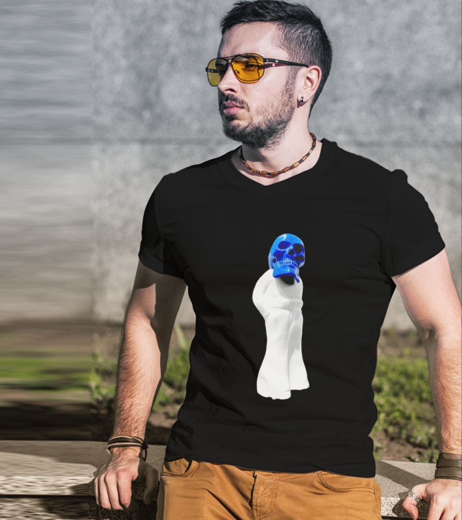 Jack White Frozen Charlotte Blue Skull Modern Gothic T-Shirt
