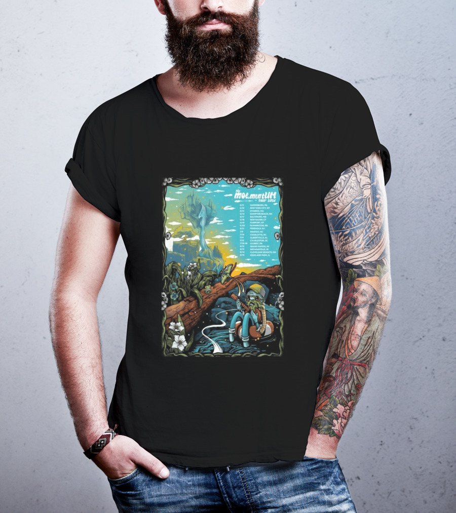 Moe.mentum Tour 2026 Dates With Surreal Nature Imagery And Character In Chill Scene T-Shirt