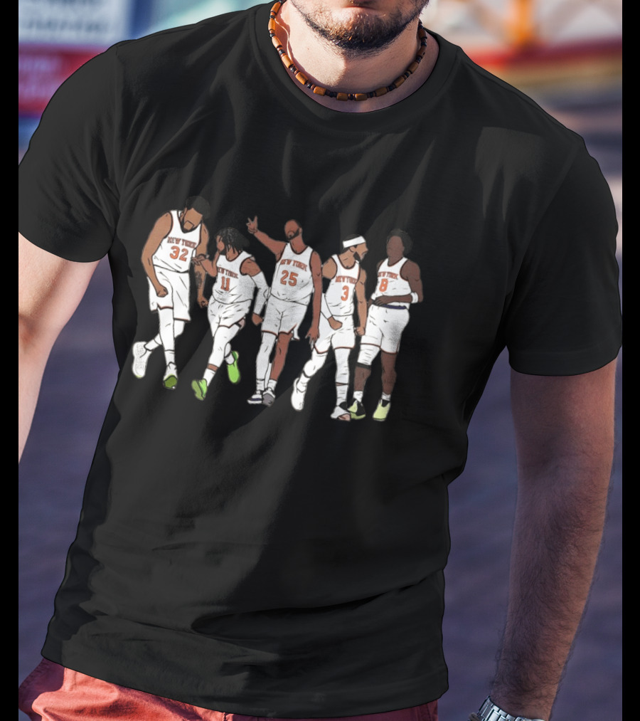 New York Basketball Starting Five Brunson Towns Bridges Hart Anunoby T-Shirt