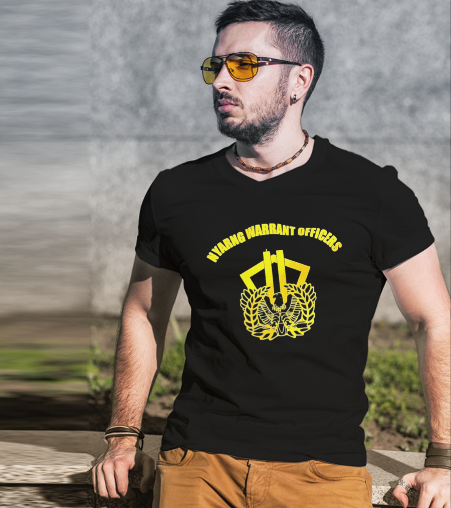 NYARNG Warrant Officers New York Army National Guard Emblem Featuring Twin Towers And Eagle T-Shirt