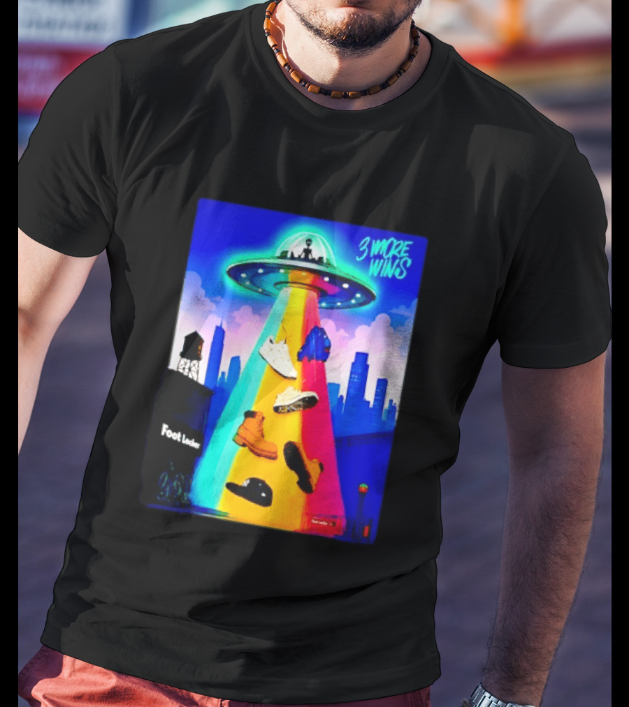 San Antonio Spurs Victor Wembanyama 3 More Wins UFO Abduction Foot Locker T-Shirt