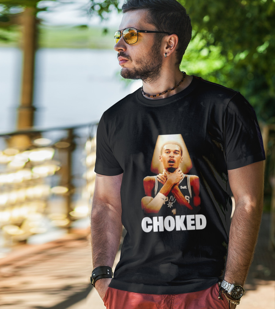 San Antonio Spurs Victor Wembanyama Choked Basketball Meme T-Shirt