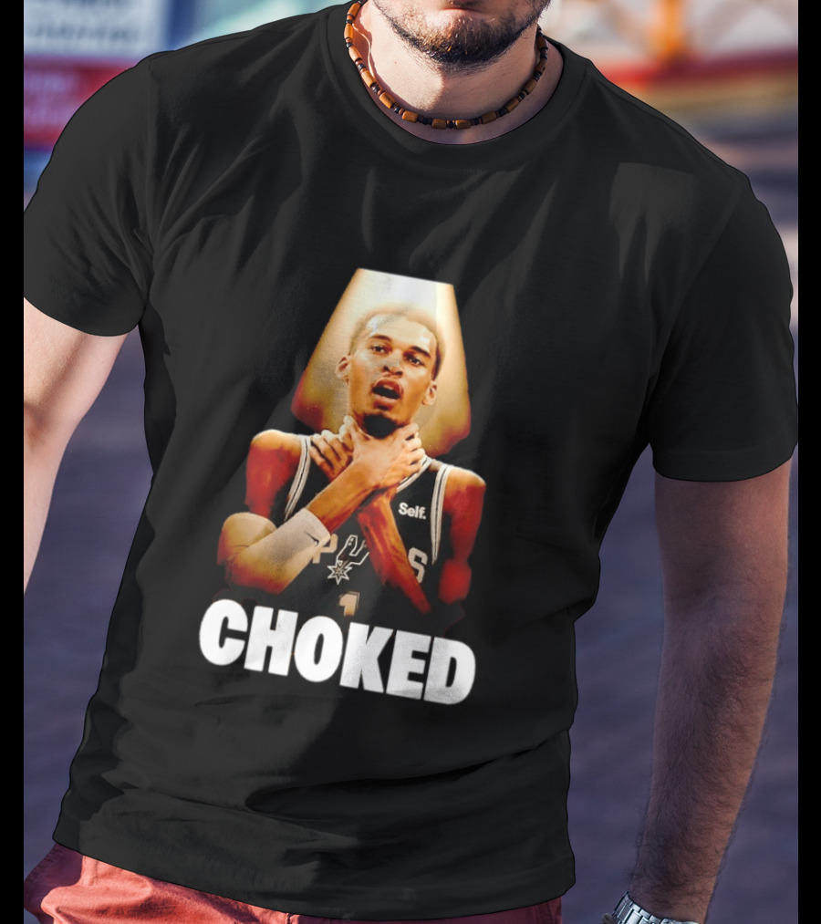 San Antonio Spurs Victor Wembanyama Choked Basketball Meme T-Shirt