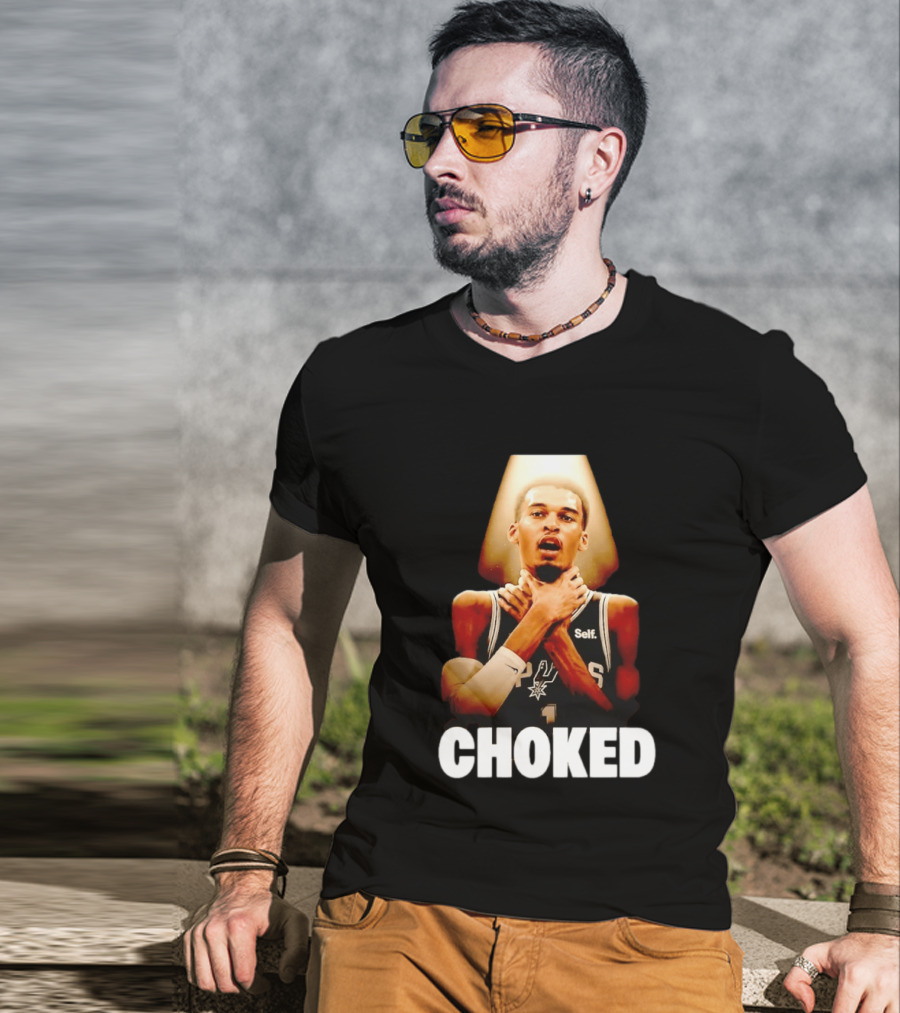 San Antonio Spurs Victor Wembanyama Choked Basketball Meme T-Shirt