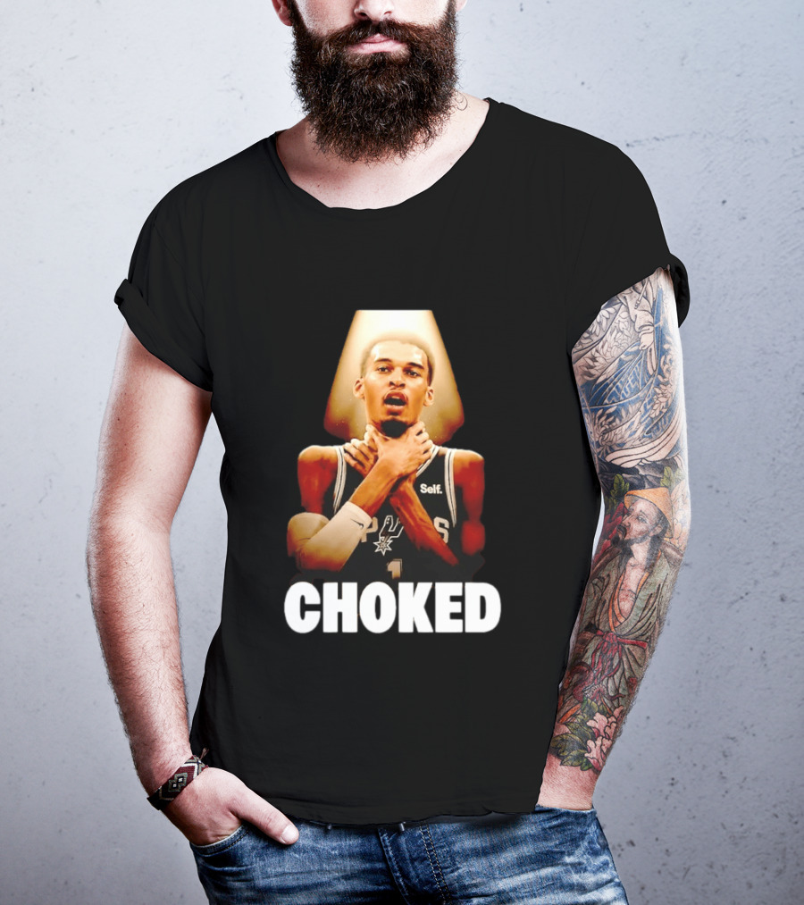 San Antonio Spurs Victor Wembanyama Choked Basketball Meme T-Shirt