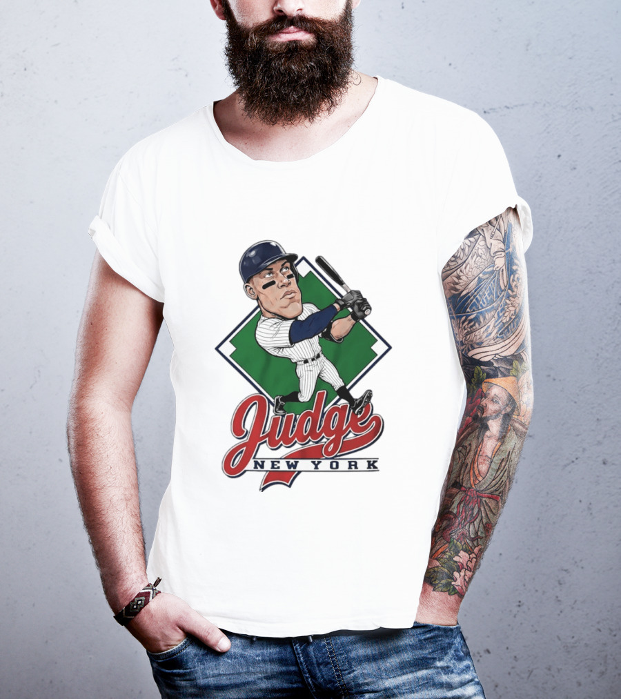 Judge New York Yankees Slugger Caricature Swing T-Shirt
