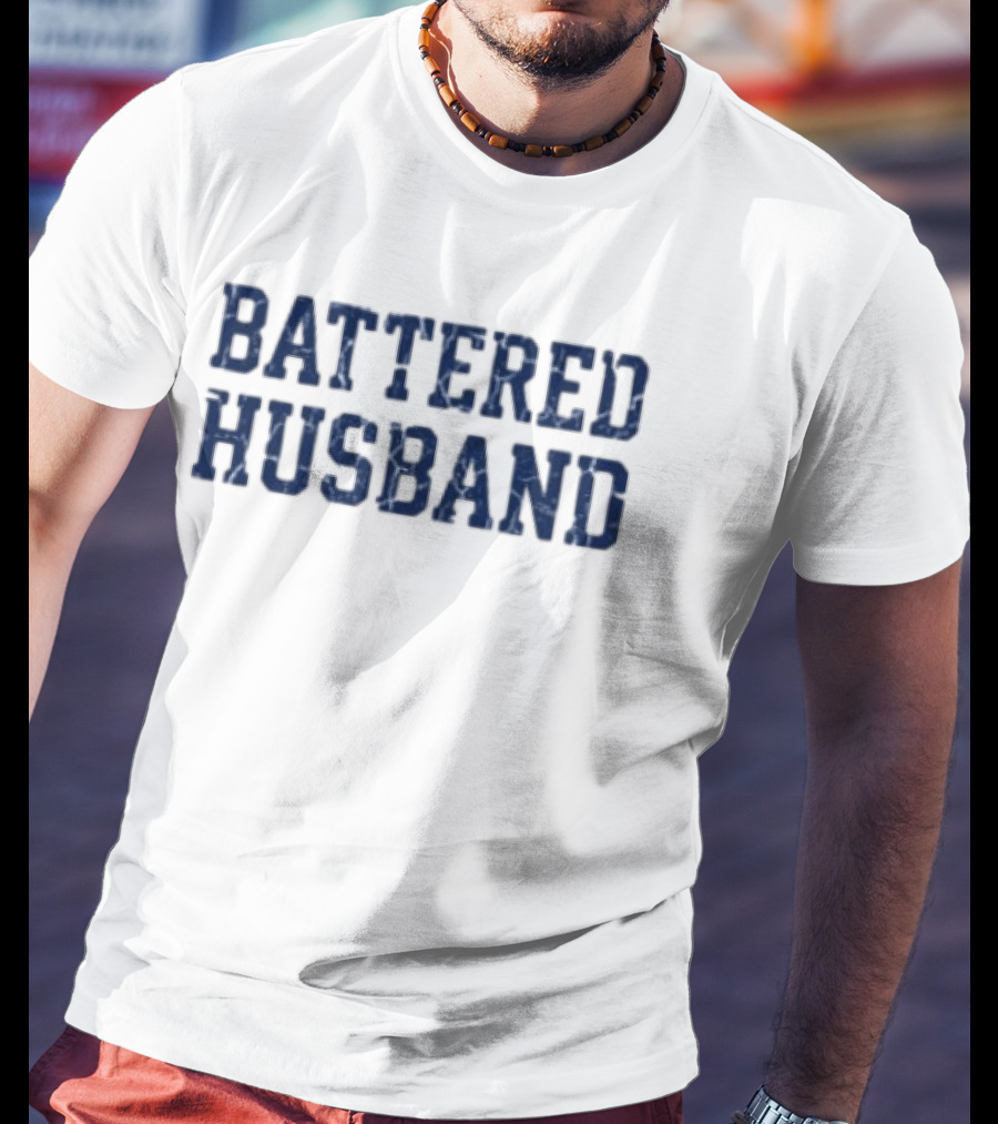 Battered Husband Blue Distressed T-Shirt