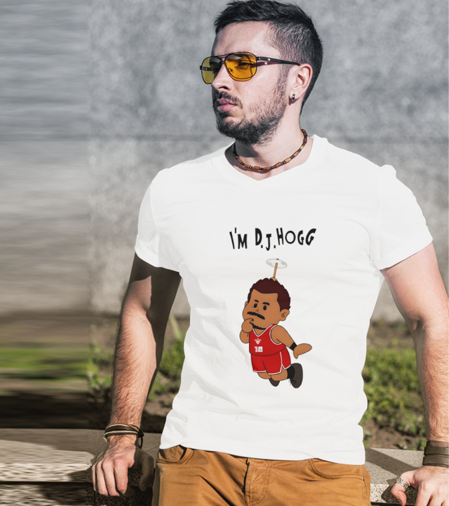 I'm DJ Hogg Basketball Player Red Uniform Cartoon T-Shirt