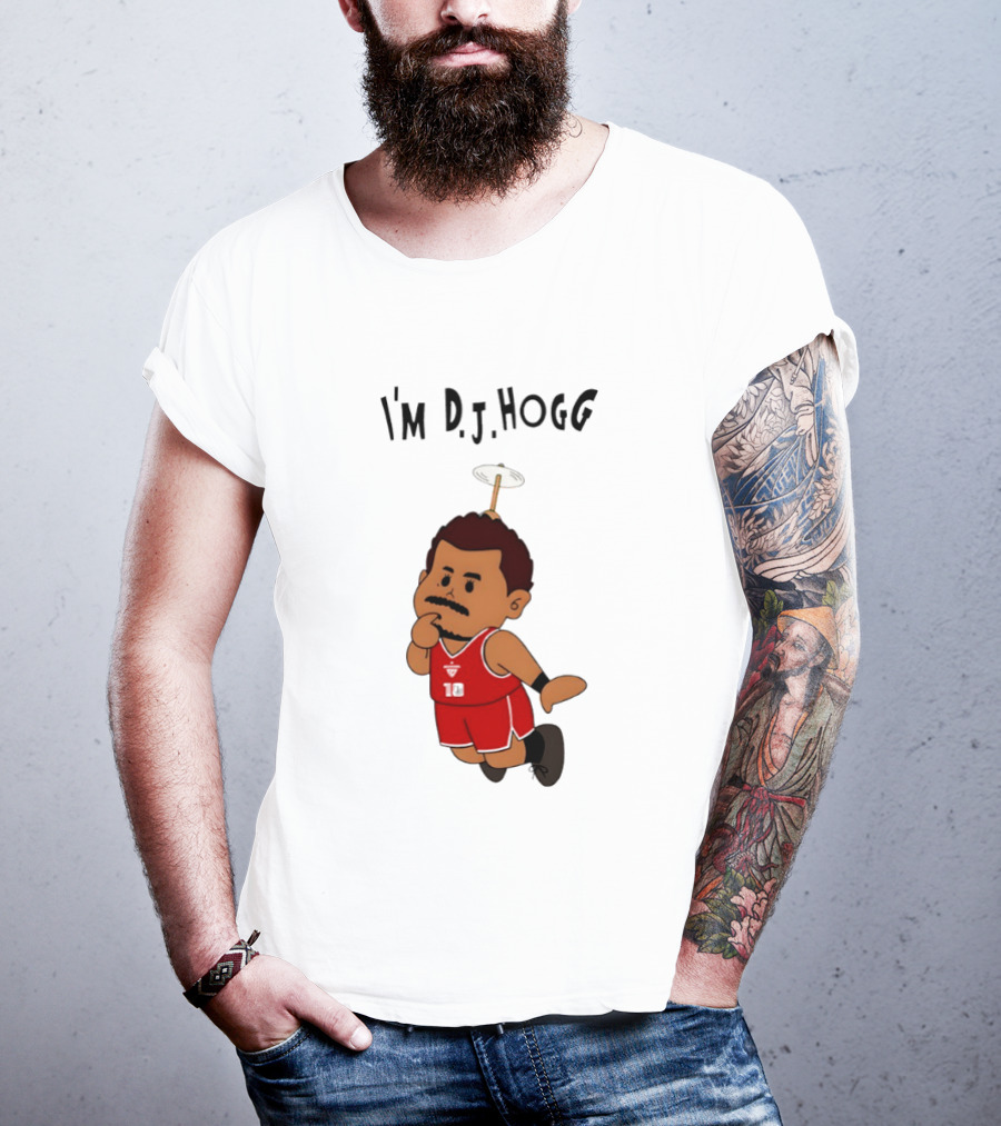 I'm DJ Hogg Basketball Player Red Uniform Cartoon T-Shirt