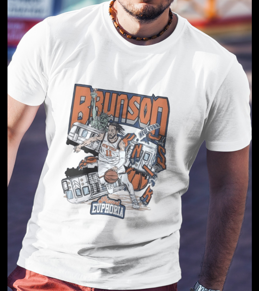 Brunson New York Knicks Planet Euphoria Comic Style NBA T-Shirt