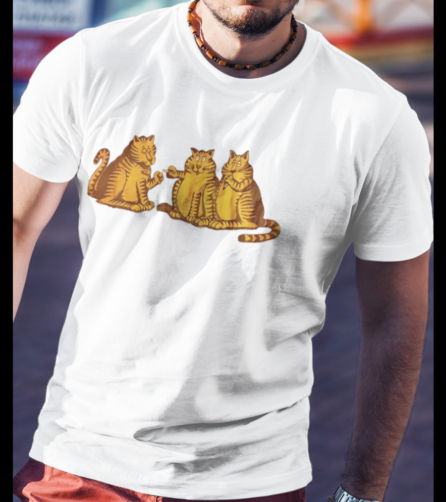 Super Cat Smoking Meme Trio Funny Cats Sharing Cigarettes T-Shirt
