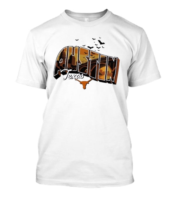Austin Texas Longhorns Cityscape Greetings T-Shirt