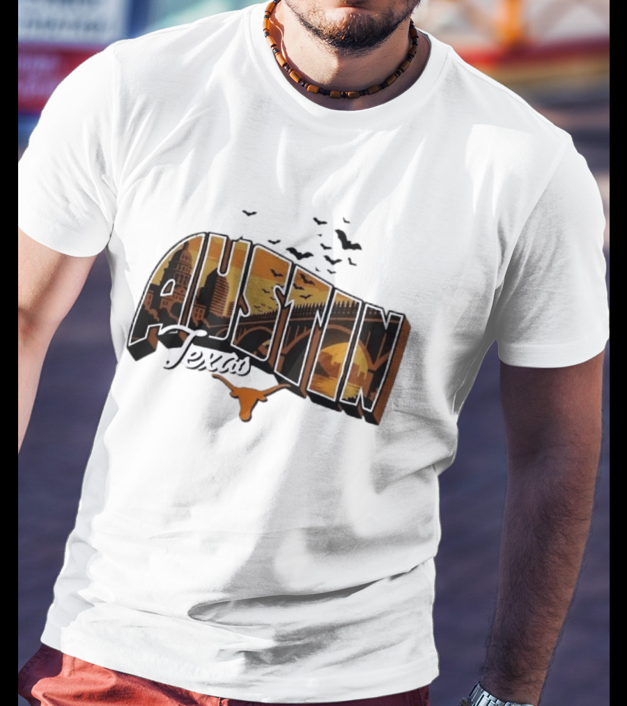 Austin Texas Longhorns Cityscape Greetings T-Shirt