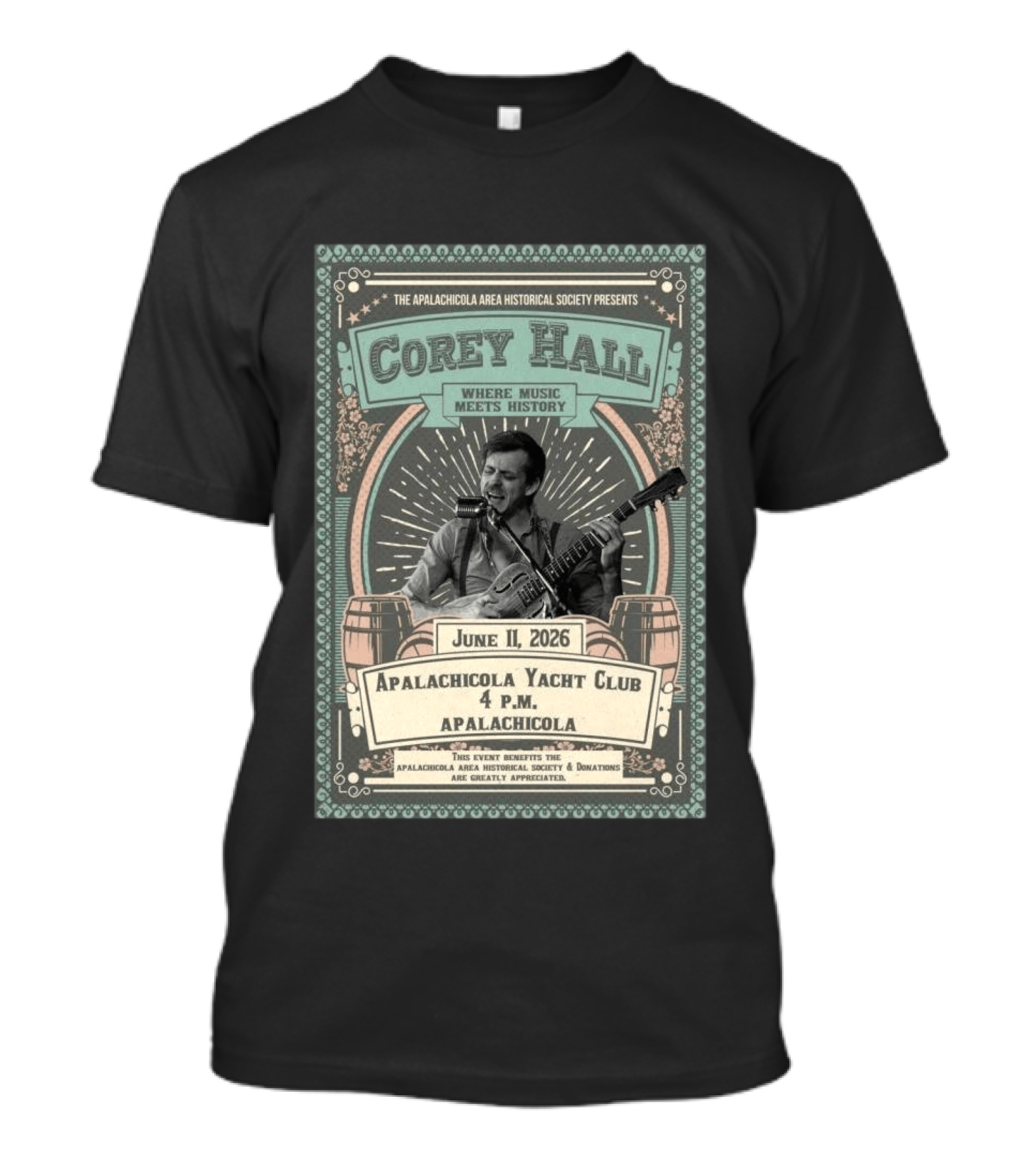 Corey Hall Apalachicola June 11 2026 T-Shirt