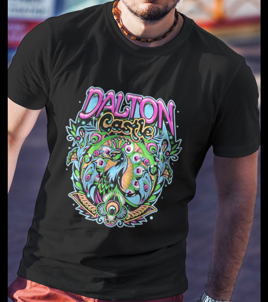 Dalton Castle Vibrant Peacock Plumage T-Shirt
