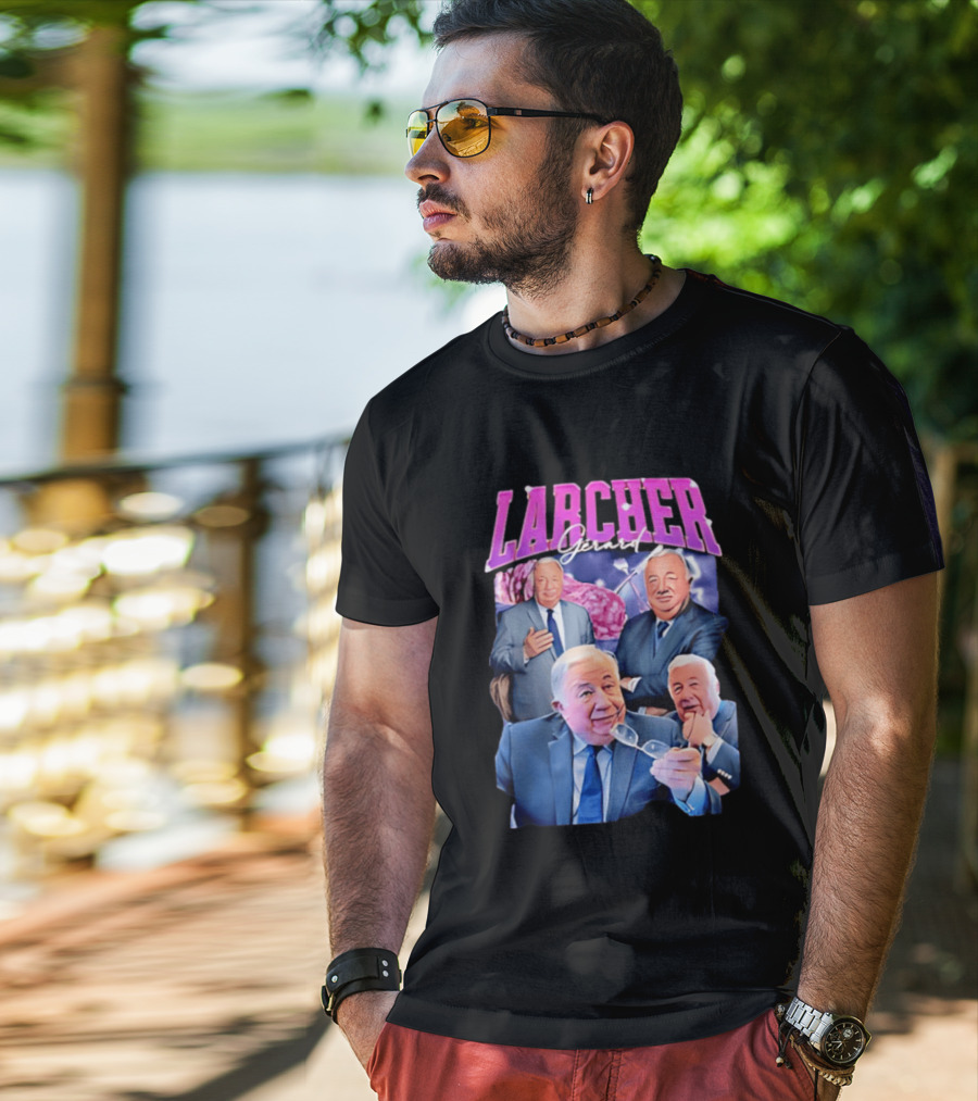 Larcher Gérard 90s Bootleg Style Retro Collage T-Shirt