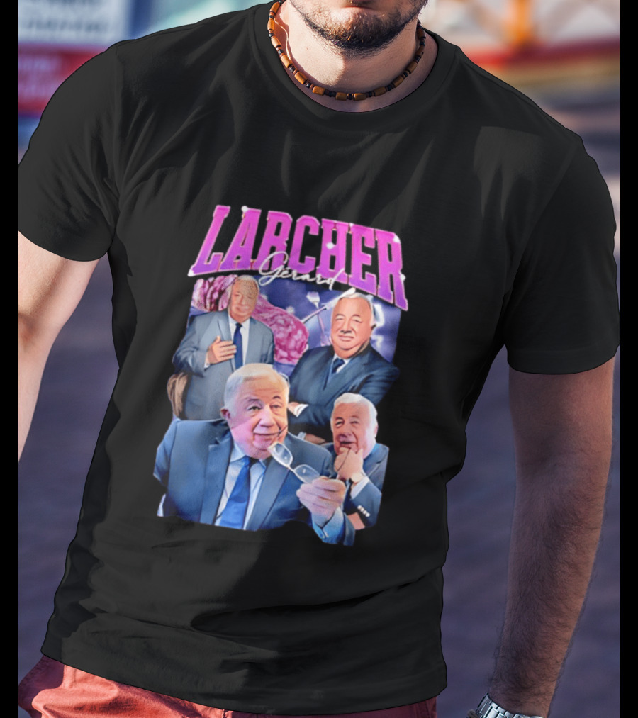 Larcher Gérard 90s Bootleg Style Retro Collage T-Shirt