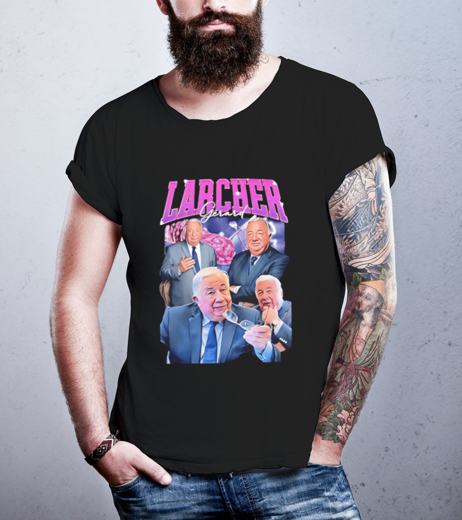 Larcher Gérard 90s Bootleg Style Retro Collage T-Shirt