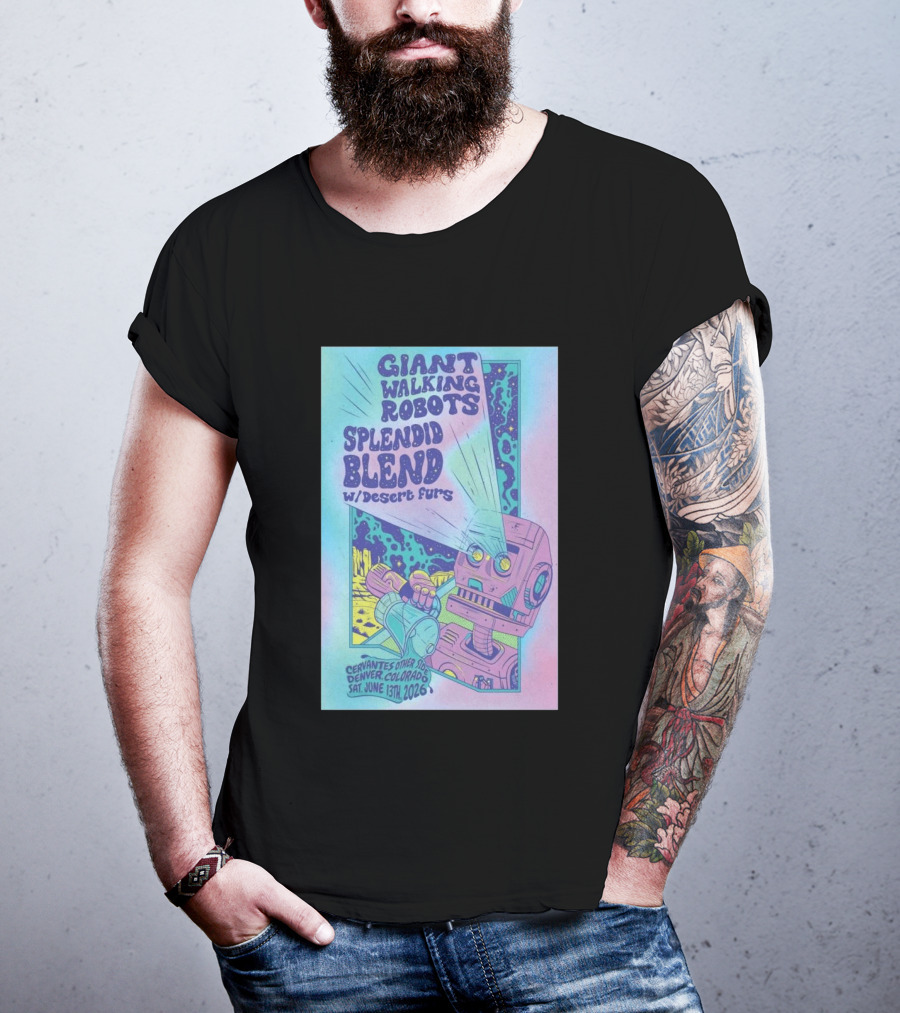 Giant Walking Robots Splendid Blend Desert Furs Cervantes Other Side Denver June 13 2026 T-Shirt